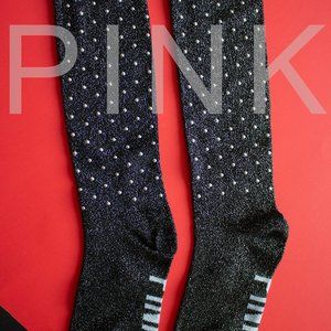 Victorias Secret PINK High Socks Black Shine